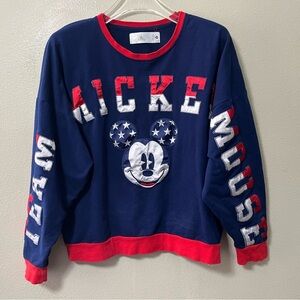 Disney Mickey Mouse American USA Patriotic Sweatshirt Size Medium